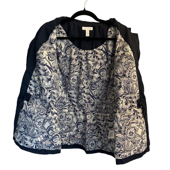 Charter Club Utility Jacket Womens M Blue Button Paisley Lined Classic - Picture 7 of 10